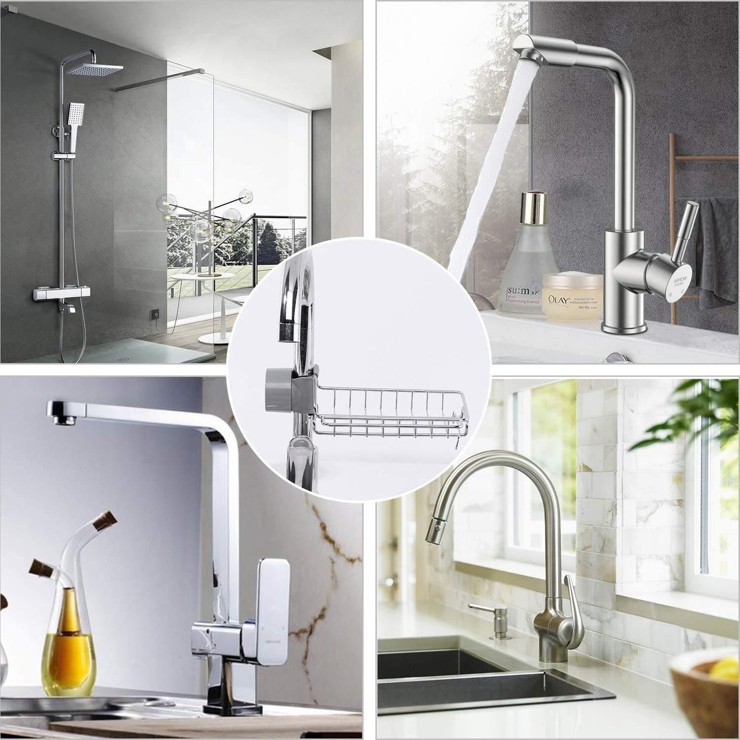 Stainless Steel Faucet Hanging Shelf Sponge Holders