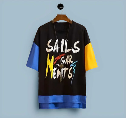 Cotton Slogan Half Sleeves Hooded Neck Mens T-Shirt