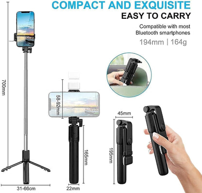 Selfie Stick Tripod with Bluetooth Remote