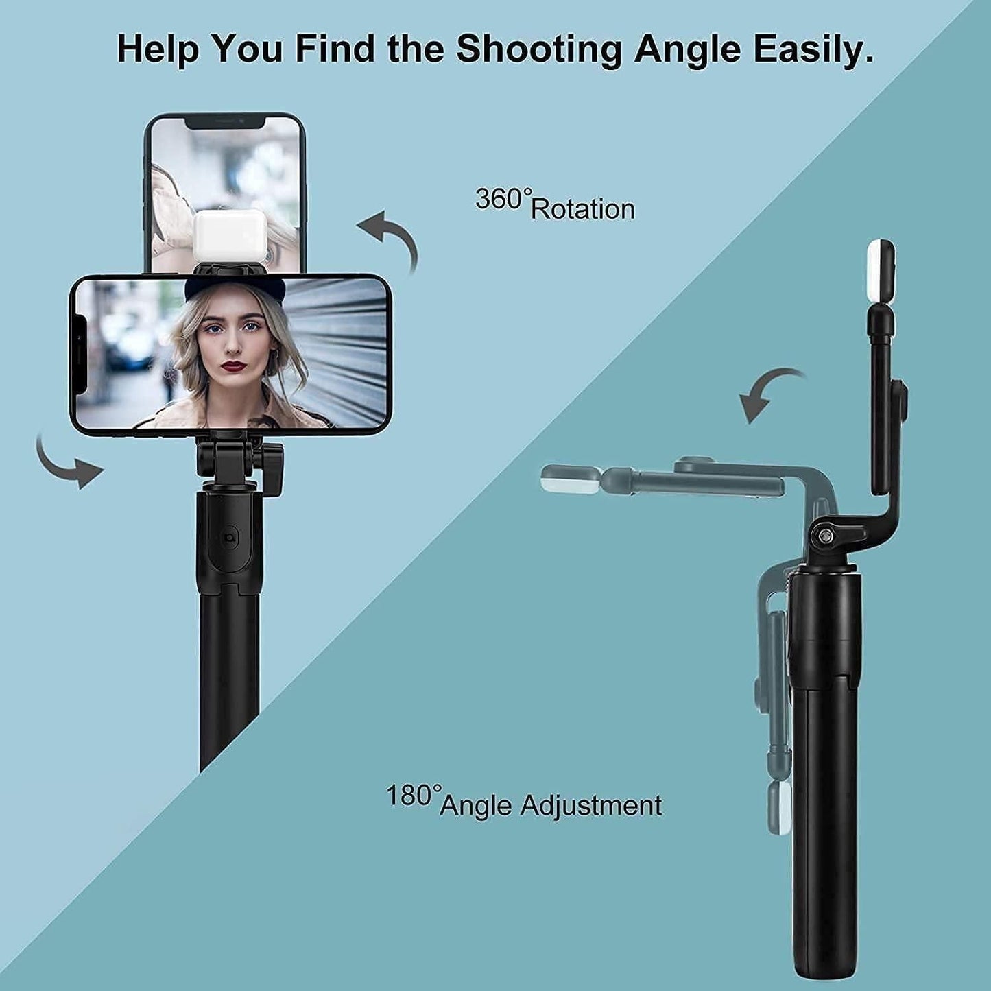 Selfie Stick Tripod with Bluetooth Remote