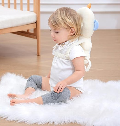 Baby Head Protector Cushion Backpack with 3 Baby Knee Pads